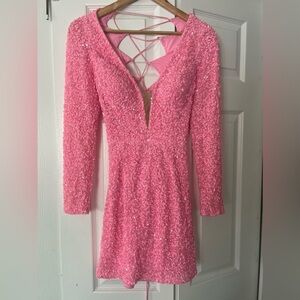 AHSLEYlauren - Candy Pink Mini Cocktail Dress - Size 4